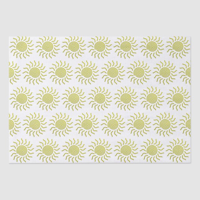 Impresión de sol amarilla de corte de papel (Anverso)