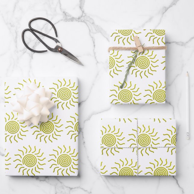 Impresión de sol amarilla de corte de papel (Anverso)