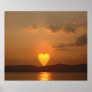 Impresión de sol con forma de corazón