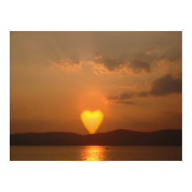 Impresión de sol con forma de corazón