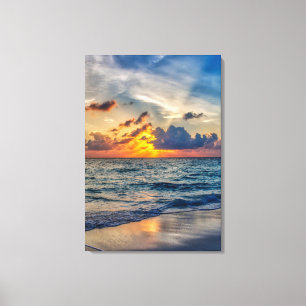 IMPRESIÓN DE SOL DE LA PLAYA DEL OCÉANO EN LAS CAN