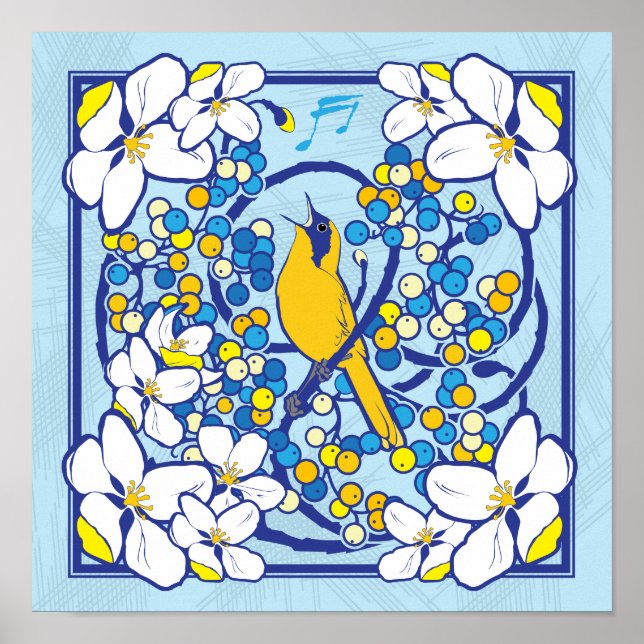 Impresión de sondas de estilo Art Nouveau 12x12 (Frente)