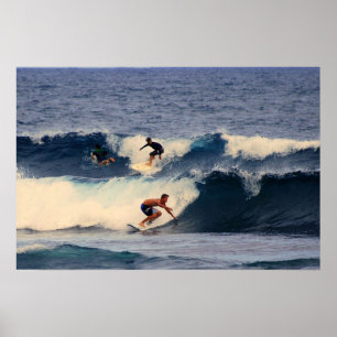 Impresión de surfistas hawaianos