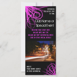 Impresión de tarjetas en rack, club nocturno rosa 