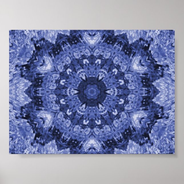 impresión de tejido azul (Frente)