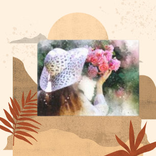 Impresión de tela acuarela moderna Gorra de flores