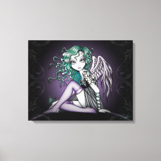 Impresión de tela ángel de tatuaje verde lindo "Ma