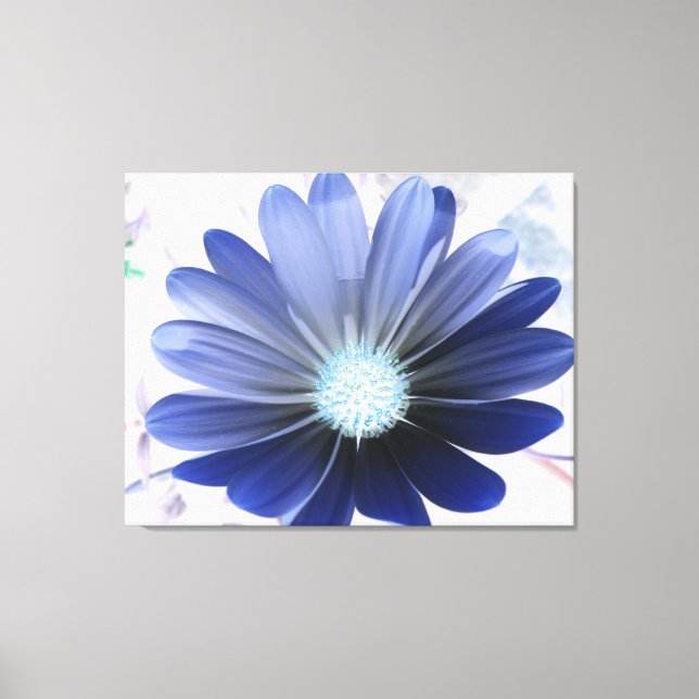 Impresión de tela azul brillante de margarita afri (Anverso)