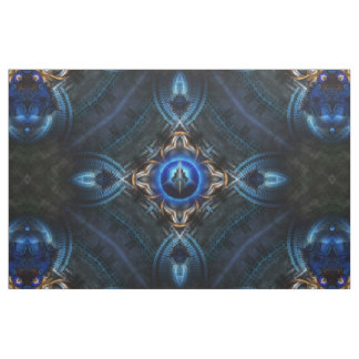 Impresión de tela azul dorada Kaleidoscope