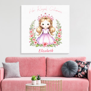 Impresión de tela de princesa rosa de su verdadera