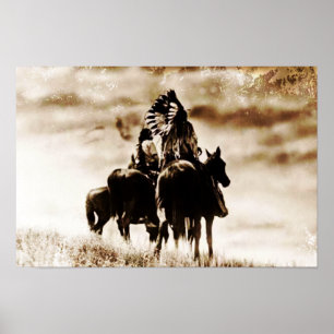 Impresión de tela de vintage Cheyenne Warriors