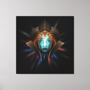 Impresión de tela envuelta de arte fractal reina d