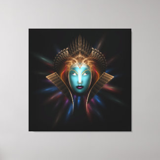 Impresión de tela envuelta de arte fractal reina d