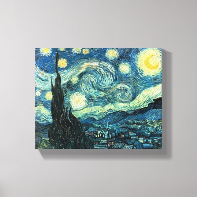 Impresión de tela envuelta de Van Gogh de noche es (Anverso)