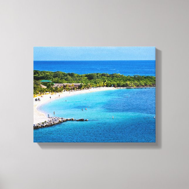 Impresión de tela envuelta en la playa de Roatan (Anverso)