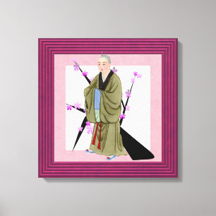 Impresión de tela estirada monje budista