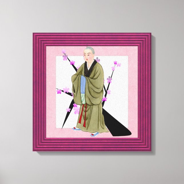 Impresión de tela estirada monje budista (Anverso)