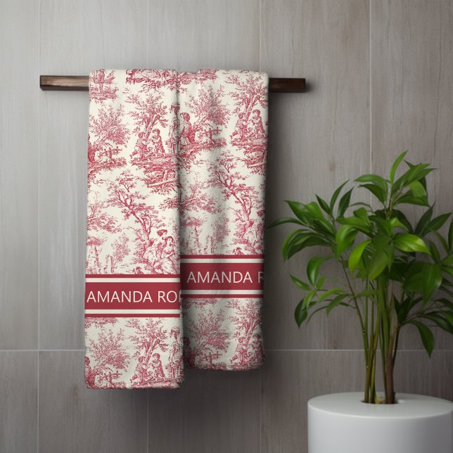 Impresión de tela roja de jouy (Subido por el creador)