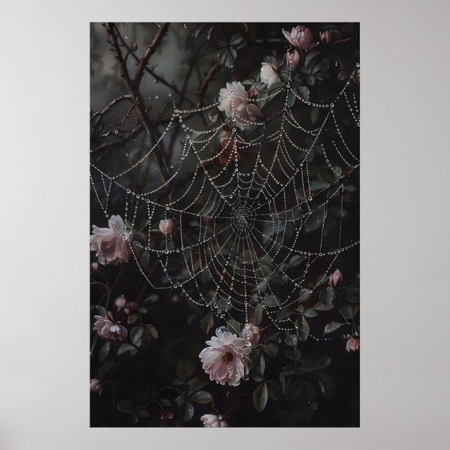 Impresión de telaraña floral, flores en impresión  (Frente)