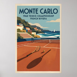 Impresión de tenis vintage Monte Carlo - Cancha de