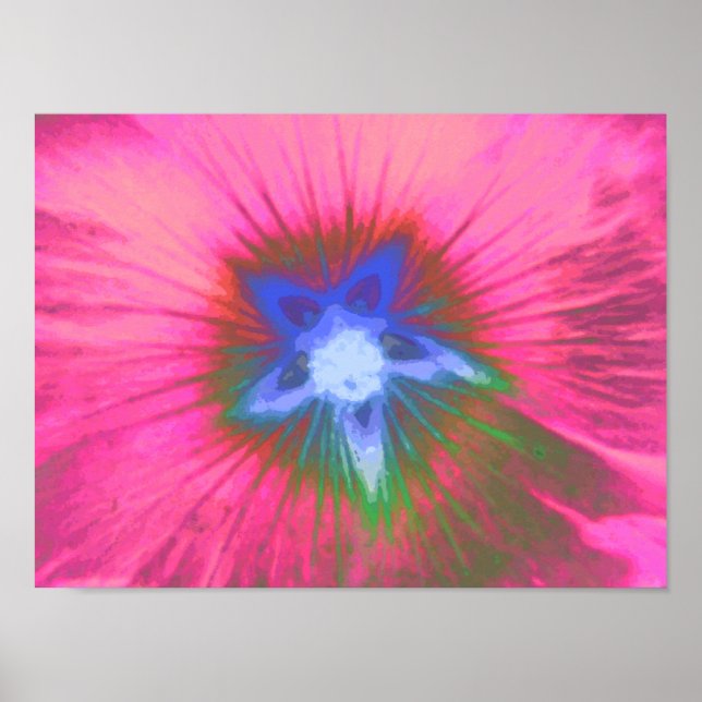 Impresión de terciopelo rosa de la flor de hollyho (Frente)