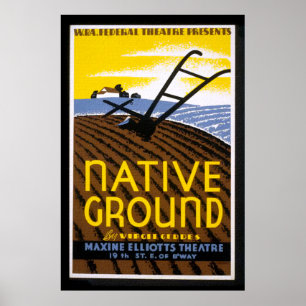 Impresión de tierra nativa del poster de WPA del