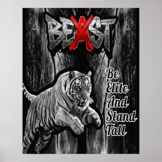 Impresión de tigre BEAST, papel de cartel de valor
