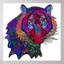 Impresión de tigre colorida