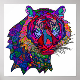 Impresión de tigre colorida