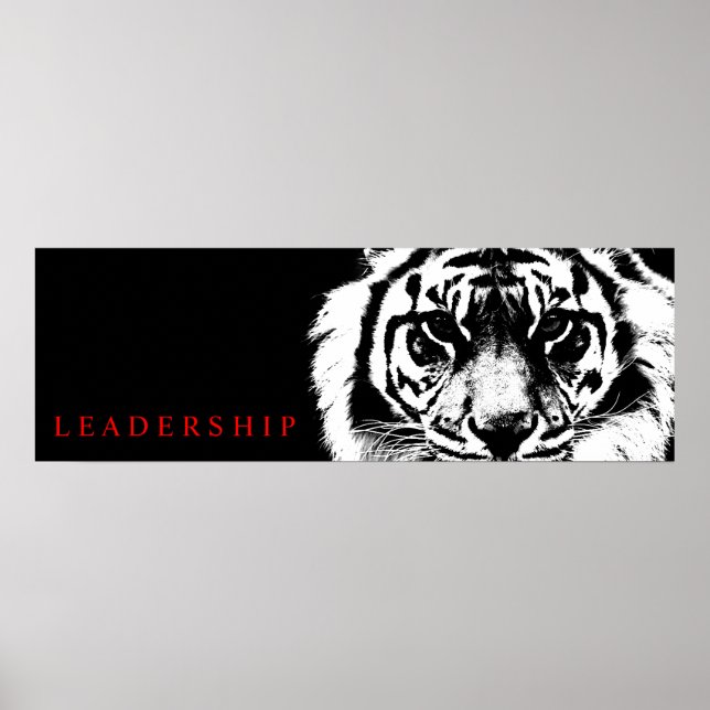 Impresión de tigres de liderazgo blanco y negro (Frente)
