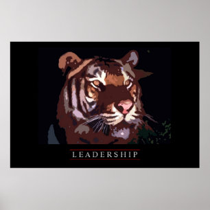 Impresión de tigres de liderazgo motivacional únic