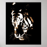 Impresión de tigres Posters - Tiger Face Pop Art P<br><div class="desc">Posters de imágenes de tigres blancos y negros con estilo de arte pop - Grandes gatos salvajes Imágenes de arte pop</div>