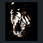 Impresión de tigres Posters - Tiger Face Pop Art P<br><div class="desc">Posters de imágenes de tigres blancos y negros con estilo de arte pop - Grandes gatos salvajes Imágenes de arte pop</div>