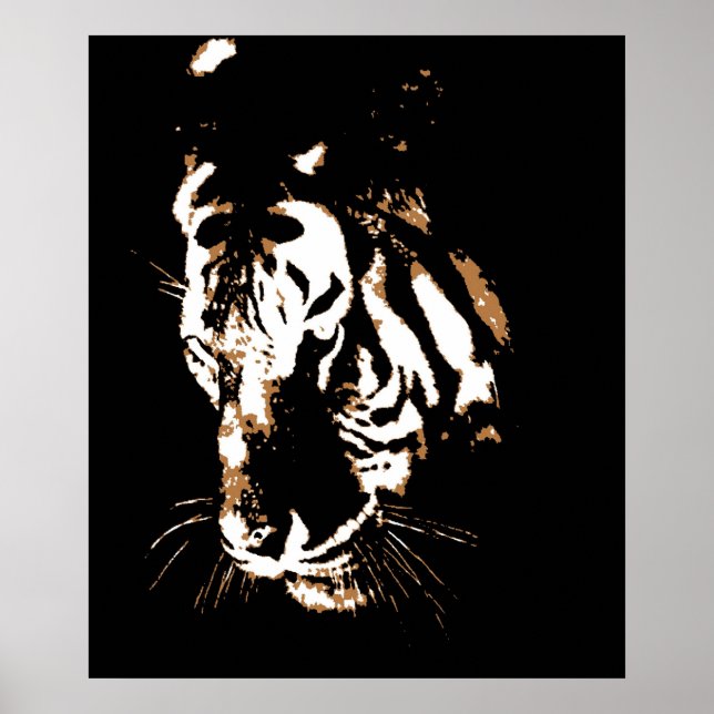 Impresión de tigres Posters - Tiger Face Pop Art P (Frente)