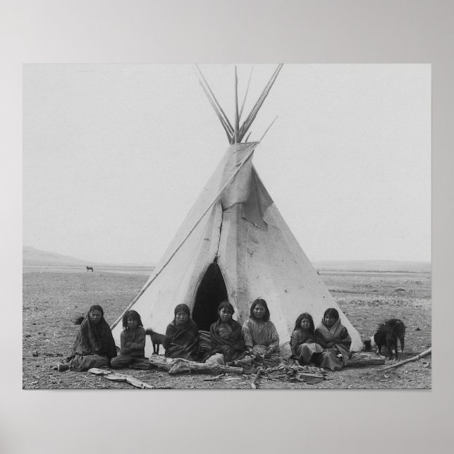 Impresión de tipi india de Lakota (Frente)