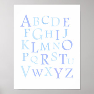 Impresión de tipografía azul de la enfermera ABC