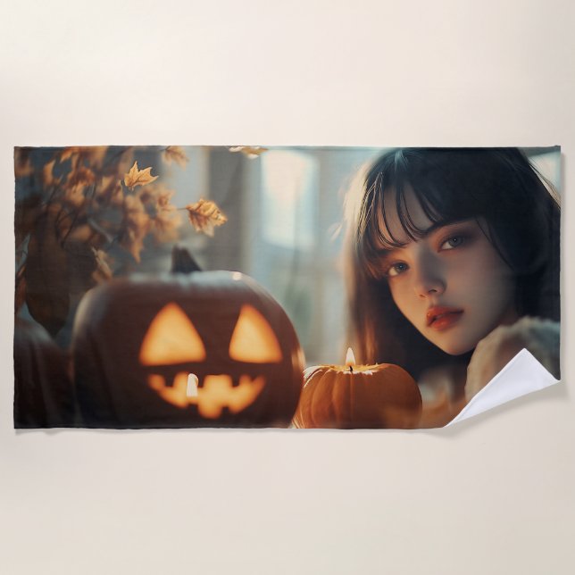 Impresión de toallas y chicas de Halloween (Anverso)