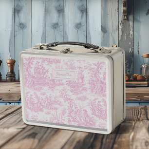 Impresión de toile rosa de jouy
