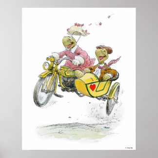 Impresión de tortugas de motocicleta Sidecar