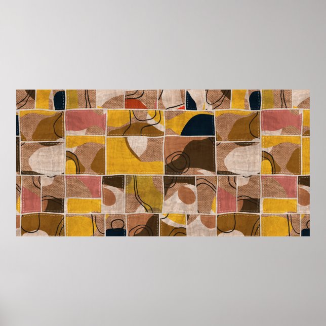 Impresión de trama de tejido de mezcla de mosaico  (Frente)