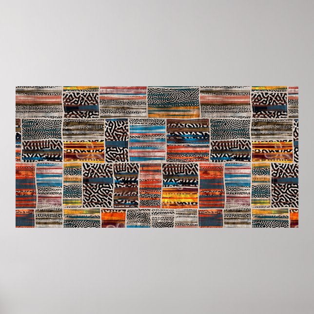 Impresión de trama de tejido de mezcla de mosaico  (Frente)