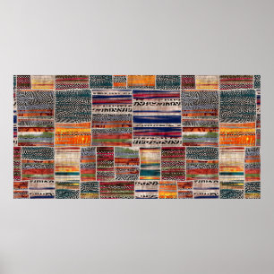 Impresión de trama de tejido de mezcla de mosaico 