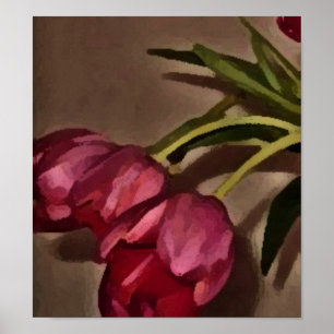 Impresión de tres tulipanes de bonito