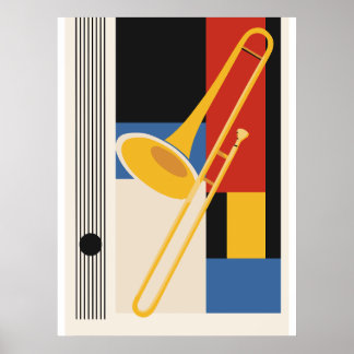 Impresión de Trombón Bauhaus, Arte de Mitad de Sig