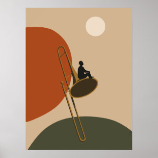 Impresión de Trombón de Jazz | Arte Musical Bauhau