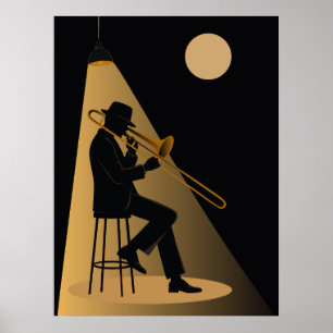 Impresión de trombón de jazz Jazz vintage