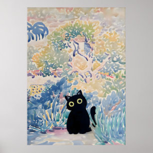 Impresión de un gato Henri-Edmond Cross, jardín en
