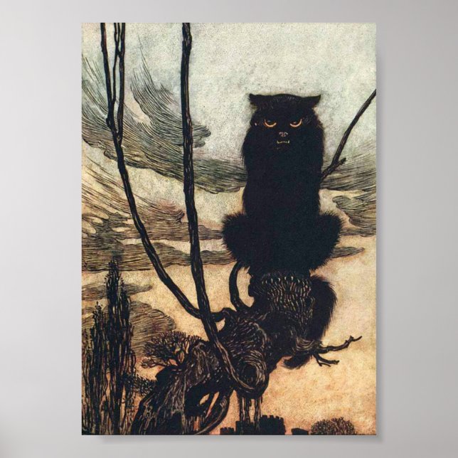 Impresión de un monstruo por Arthur Rackham (Frente)