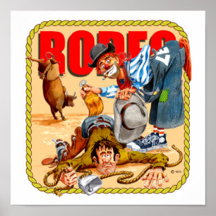 Impresión de un payaso de rodeo