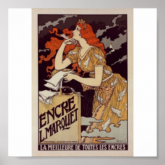 Impresión de una mujer con vintage-redhead poster (Frente)
